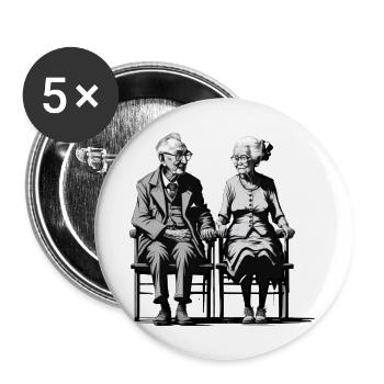Chez Mamie - Lot de 5 grands badges (56 mm) - blanc - Devant