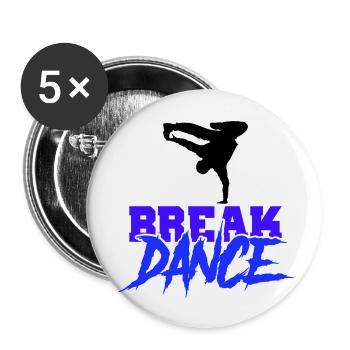 Break Dance - Buttons large 2.2''/56 mm (5-pack) - white - Front