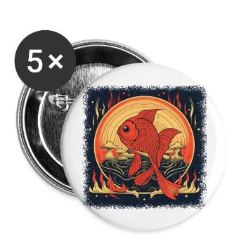 adorable baby humor fishing rod gift idea - Buttons large 2.2''/56 mm (5-pack) - white - Front