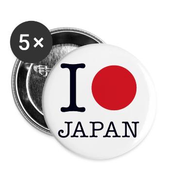 J’AIME LE JAPON - Lot de 5 grands badges (56 mm) - blanc - Devant