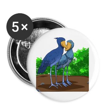 Shoebill Bird Ornithologist Forest I Gift - Buttons large 2.2''/56 mm (5-pack) - white - Front