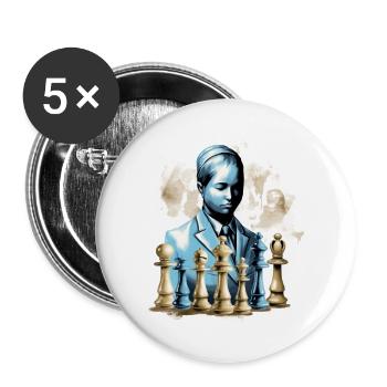 Judith chess - Lot de 5 grands badges (56 mm) - blanc - Devant