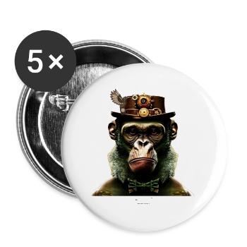 Seppl Ape - Buttons groß 56 mm (5er Pack) - Weiß - Vorne