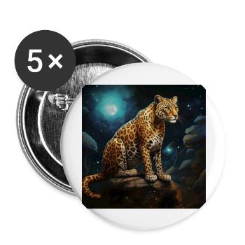 LEOPARD - Lot de 5 grands badges (56 mm) - blanc - Devant