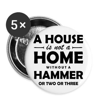 Handwerker Handyman Handwerk Werkzeug Baustelle - Buttons groß 56 mm (5er Pack) - Weiß - Vorne