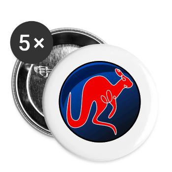 DESSIN AU TRAIT KANGOUROU DES MARSUPIAUX - Lot de 5 grands badges (56 mm) - blanc - Devant