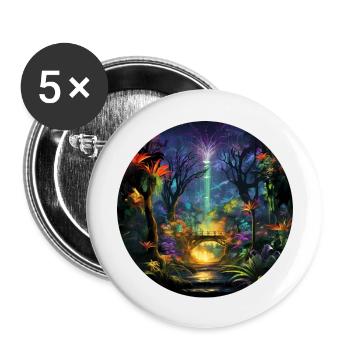 Urban Neon Adventure: Découvrez la jungle néon - Lot de 5 grands badges (56 mm) - blanc - Devant