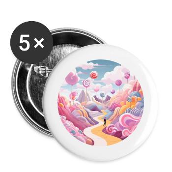 Magical Adventures: Whimsical Wanderer - Buttons large 2.2''/56 mm (5-pack) - white - Front
