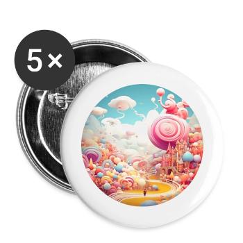 Découvertes oniriques : aventures créatives - Lot de 5 grands badges (56 mm) - blanc - Devant