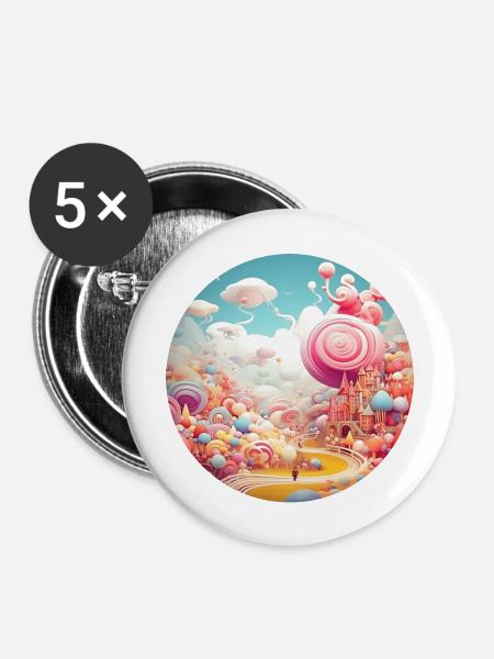 Traumhafte Entdeckungen: Kreative Abenteuer - Buttons groß 56 mm (5er Pack) - Weiß