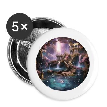 Enveloping star spells - Buttons large 2.2''/56 mm (5-pack) - white - Front