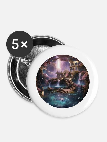 Einhüllende Sternenzauber - Buttons groß 56 mm (5er Pack) - Weiß