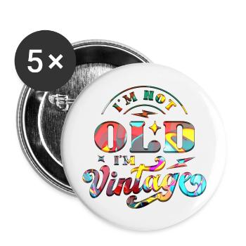 50th Birthday vintage retro Born in 1973 Birthday - Buttons large 2.2''/56 mm (5-pack) - white - Front