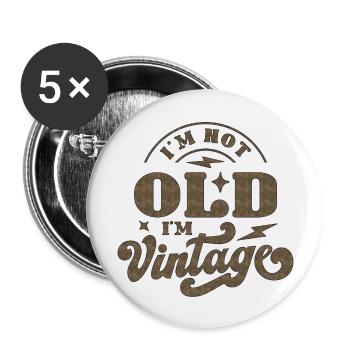 50th Birthday vintage retro Born in 1973 Birthday - Buttons large 2.2''/56 mm (5-pack) - white - Front