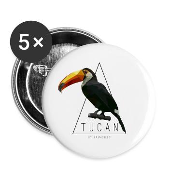 Tucan Low Poly par tatou TShirt - Lot de 5 grands badges (56 mm) - blanc - Devant
