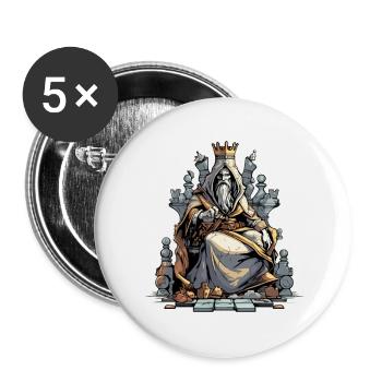 Der Euristen-König - Buttons groß 56 mm (5er Pack) - Weiß - Vorne