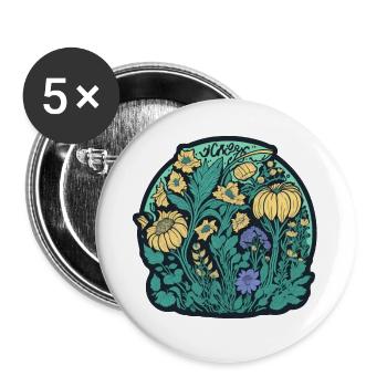 Flowers Artdeco - Buttons large 2.2''/56 mm (5-pack) - white - Front
