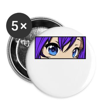 Zeichentrick Comic Mangastyle Anime Manga Japan - Buttons groß 56 mm (5er Pack) - Weiß - Vorne