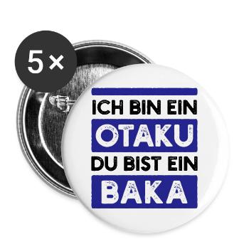Japanisch Statement Manga Comic Anime Trickfilm - Buttons groß 56 mm (5er Pack) - Weiß - Vorne