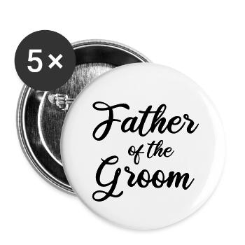 Père du marié - Lot de 5 grands badges (56 mm) - blanc - Devant