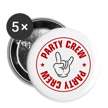 Équipe de fête - Lot de 5 grands badges (56 mm) - blanc - Devant