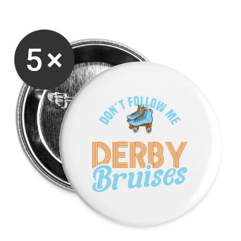 design de patins à roulettes - Lot de 5 grands badges (56 mm) - blanc - Devant