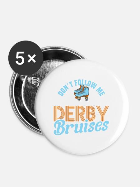 Rollschuh Design - Buttons groß 56 mm (5er Pack) - Weiß