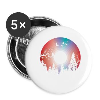 Nature Disque Vinyle - Lot de 5 grands badges (56 mm) - blanc - Devant