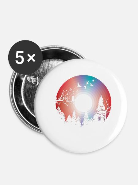 Natur-Schallplatte - Buttons groß 56 mm (5er Pack) - Weiß