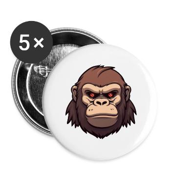 Gorilla Anime - Buttons large 2.2''/56 mm (5-pack) - white - Front