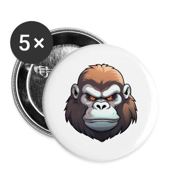 Gorilla Anime - Buttons large 2.2''/56 mm (5-pack) - white - Front
