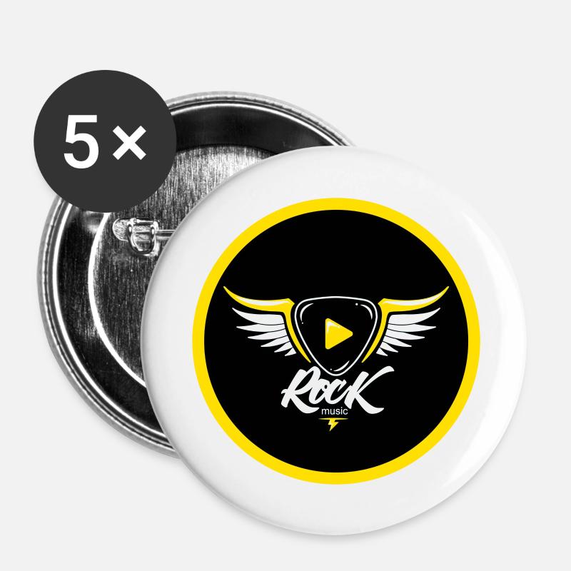 ROCK - Buttons large 2.2''/56 mm (5-pack) - white