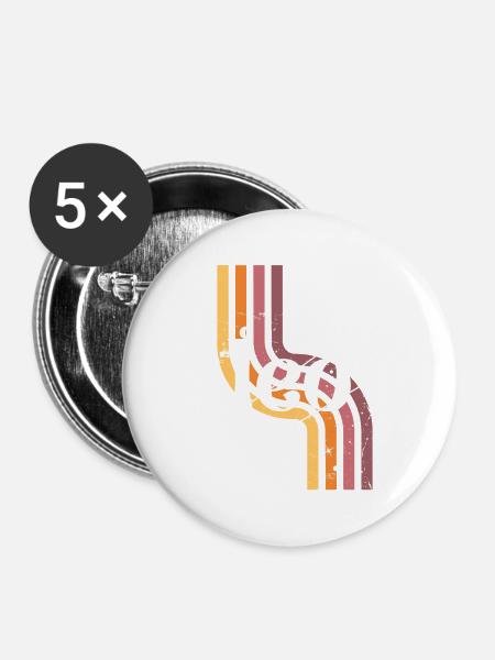 Löwe-Retro-Horoskop - Buttons groß 56 mm (5er Pack) - Weiß