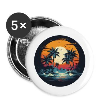 Beach holiday in design: tropical flair to wear - Buttons large 2.2''/56 mm (5-pack) - white - Front