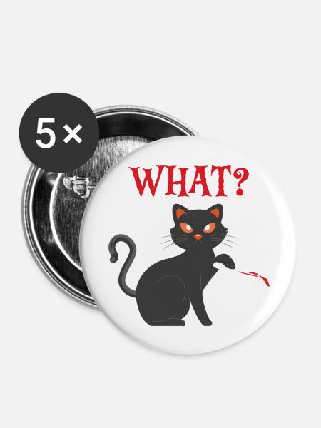 What? - Buttons groß 56 mm (5er Pack) - Weiß