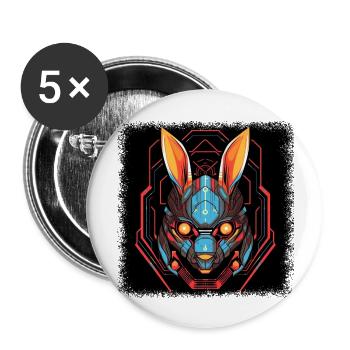 easter for men green european rabbit sayings - Buttons large 2.2''/56 mm (5-pack) - white - Front