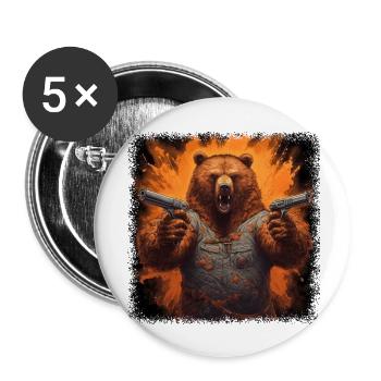 blague geek cadeau d’anniversaire citation ours humour amusant - Lot de 5 grands badges (56 mm) - blanc - Devant