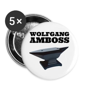 Wolfgang Amboss T shirt - Buttons groß 56 mm (5er Pack) - Weiß - Vorne