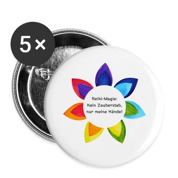 Reiki Magic No wand, just my hands - Buttons large 2.2''/56 mm (5-pack) - white - Front