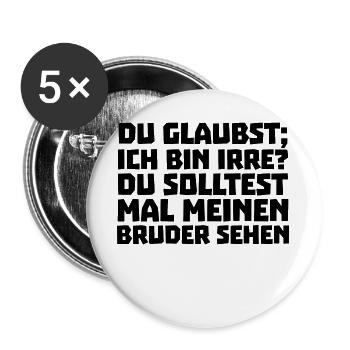 Geschwister Statement Bruderherz Bruder Bro - Buttons groß 56 mm (5er Pack) - Weiß - Vorne
