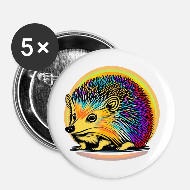 Hedgehog - Buttons large 2.2''/56 mm (5-pack) - white