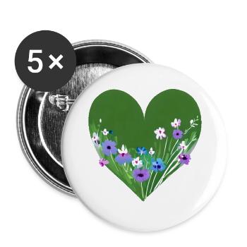 jardinier cadeau jardin verger amateur jardinier - Lot de 5 grands badges (56 mm) - blanc - Devant