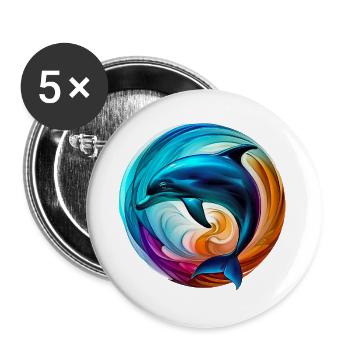 Dolphin - Buttons large 2.2''/56 mm (5-pack) - white - Front