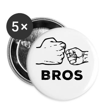 Bros Cooler Spruch Geschwister Großer Bruder - Buttons groß 56 mm (5er Pack) - Weiß - Vorne