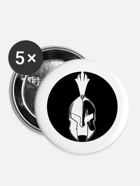 sparta helm - Buttons groß 56 mm (5er Pack) - Weiß