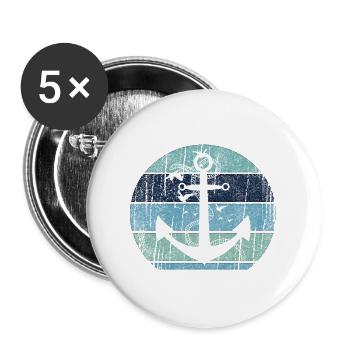 Vintage Anchor Maritime Design - Buttons large 2.2''/56 mm (5-pack) - white - Front