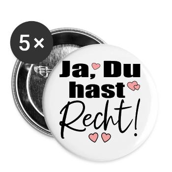 RECHT VERSÖHNUNG - Buttons groß 56 mm (5er Pack) - Weiß - Vorne