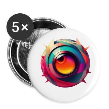Retro 14 - Buttons groß 56 mm (5er Pack) - Weiß - Vorne