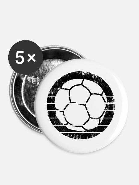 Handball Ball - Buttons groß 56 mm (5er Pack) - Weiß
