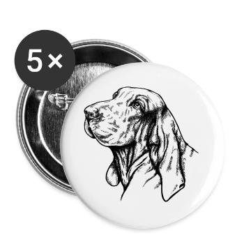 Bracco Italiano Portrait noir - Lot de 5 grands badges (56 mm) - blanc - Devant